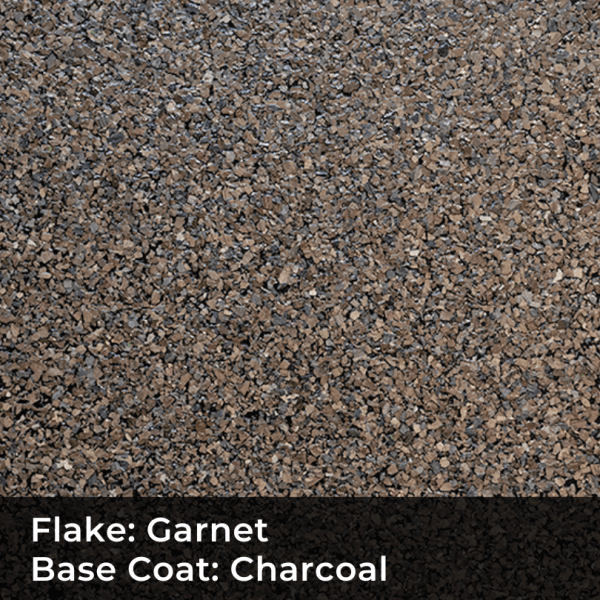 Garnet on Charcoal Epoxy Flakes