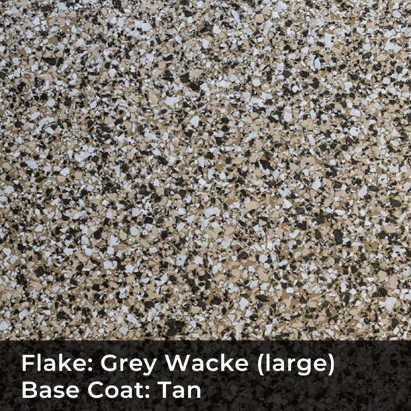 Grey Wacke on Tan Flake Epoxy