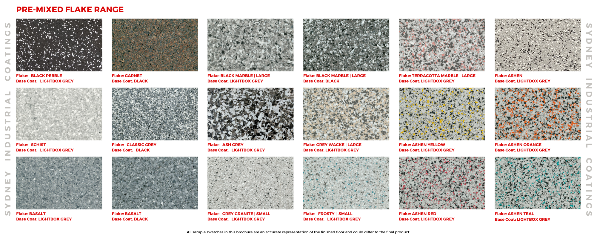 SIC Mixed Flake Flooring Sample Card 