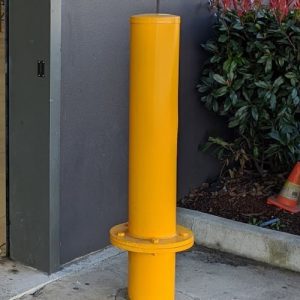 High Impact - Two Part Breakaway Safety yellow bollard