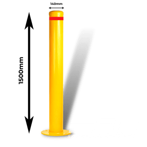 safety bollards for high traffic commercial area