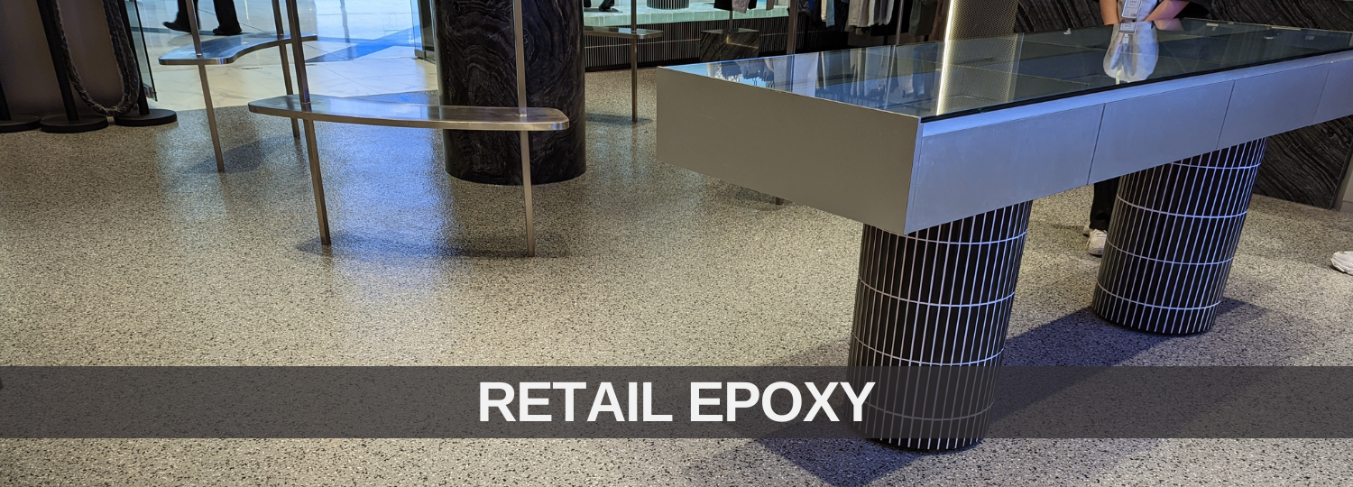 Retail store floor painted in epoxy flakes by Sydney Epoxy Floors