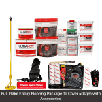 Ultimate Flake Epoxy Flooring Kit for 40sqm with accessories
