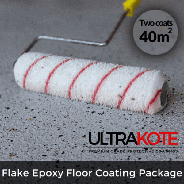 Flake floor coatings system with roller and information about 40sqm epoxy flake package