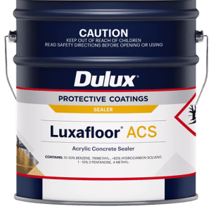 dulux luxafloor acs - clear solvent-based, UV resistant and non-yellowing acrylic concrete sealer