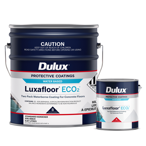 dulux luxafloor eco2 - low build, water borne, two-pack epoxy.