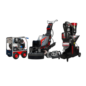 XINGYI 680RC Remote controlled Concrete Floor Grinder /Polisher and Dust Extractor + 32KVA generator for hire