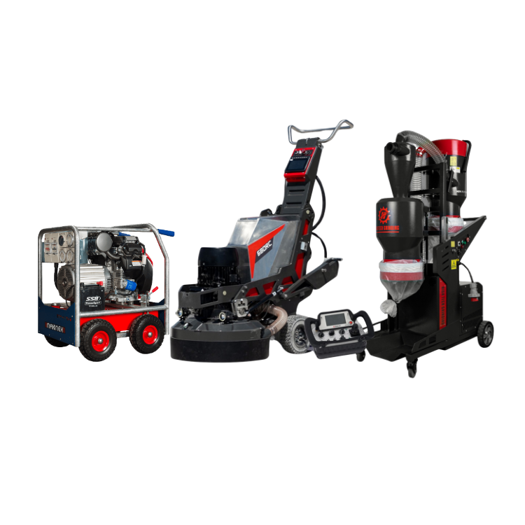 XINGYI 680RC Remote controlled Concrete Floor Grinder /Polisher and Dust Extractor + 32KVA generator for hire