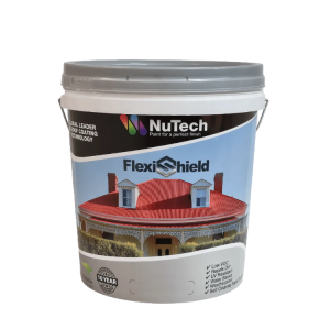 Nutech Flexishield Roof Coating available in matt and low sheen finishes
