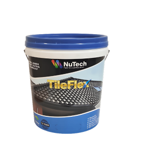 Nutech Tileflex Roof Coating – high-gloss, UV-resistant acrylic coating for long-lasting protection and cleaner roof surfaces.