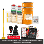 Single Colour Epoxy Flooring Package with Spike shoes, Gloves, Rollers & More