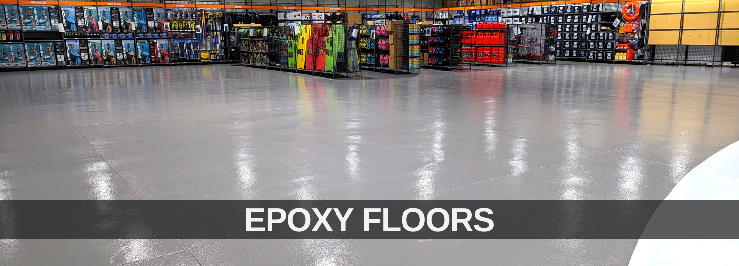 Sydney Epoxy Floors Grey Solid Colour Epoxy Flooring Completed in RETAIL STORE with epoxy supplied by Sydney Industrial Coatings